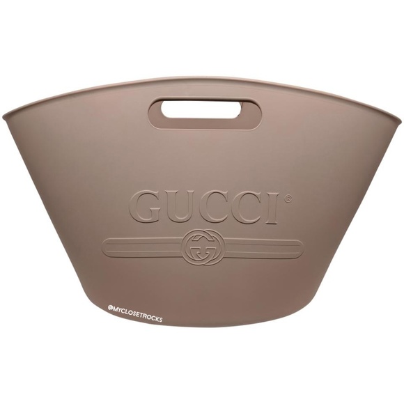Gucci Handbags - SOLD Gucci Logo Beige Rubber Tote